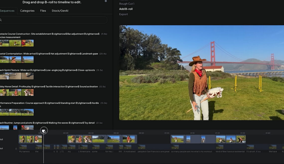 עורך בינה מלאכותית תומך בעריכת B-Roll